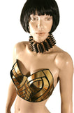 Egyptian bustier, futuristic wonder woman, ancient top, sci fi costume, rave bra, steampunk, futuristic clothing, fusion bra