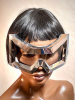 Big Vasarely frames, futuristic visors, future eyewear,groovy headpiece