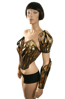 Gaudi inspired corset burlesque fetish pvc steampunk cosplay armor scifi clothing futuristic cybergoth