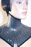 Giger Dark fetish gothic victorian neck corset armor necklace goth choker slave collar victorian edwardian bdsm fetish steampunk cyber got