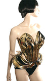 Gaudi inspired bustle, burlesque, divamp couture, fetish ,steampunk cosplay armour, clothing futuristic cybergoth, stage outfit