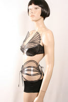 The Cell inspired clear hip bustle belt burlesque divamp couture fetish steampunk cosplay armor scifi clothing futuristic cybergoth,