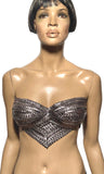 Biomech woven silver top,futuristic bustier, robot, cyber, out of space top