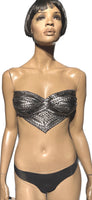 Biomech woven silver top,futuristic bustier, robot, cyber, out of space top