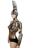 Pair of 2-piece cyborg cyber robot arms, futuristic Spartan armor vampire couture