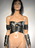 Divamp Couture Cleopatra Bustier, Egyptian goddess top, metallic corset