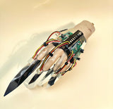 Cyborg hand, 5 chrome finger clauws, Edward-scissors, steampunk paws