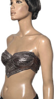 Biomech woven silver top,futuristic bustier, robot, cyber, out of space top