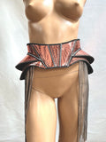 embossed bustle, futuristic outfit female Torera from divamp Couture with retractable fringes