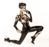 Cleopatra halter top, stage costume, burning man outfit, futuristic clothing, cyberpunk, steampunk future ,ready for shipping in chrome