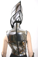 2 piece alien cyborg mask headpiece robot armor sci fi futuristic steampunk cyber headdress cybergoth divamp couture