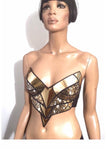 Gold metallic futuristic bustier made by Divamp Couture