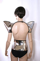 warrior scifi shoulder pads , epauletes ,shoulder armour , futuristic shoulder cuffs , epaulets