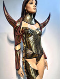 Shoulder armour ,Removable horns armor, fantasy costume