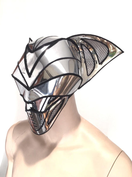 2 piece monster bat cyborg mask, cylon futuristic headpiece