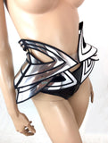 Futuristic fembot bustle, alien tutu skirt, cyborg hip belt, futuristic armour , robot costume, stage costume, burning man