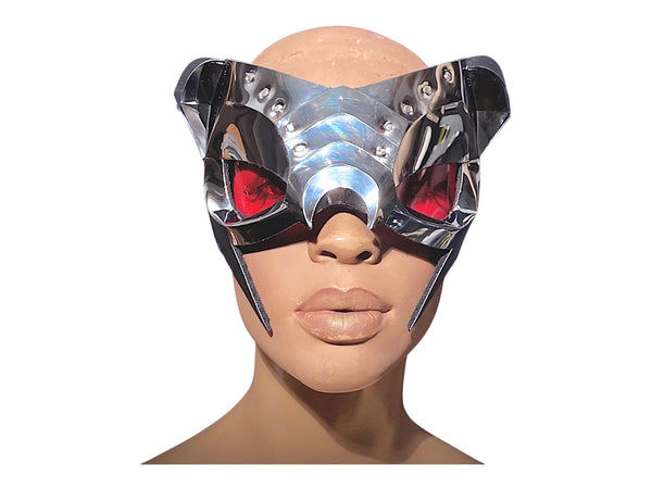 Cyber Scorpio Headpiece: Chrome Burning Man Mask