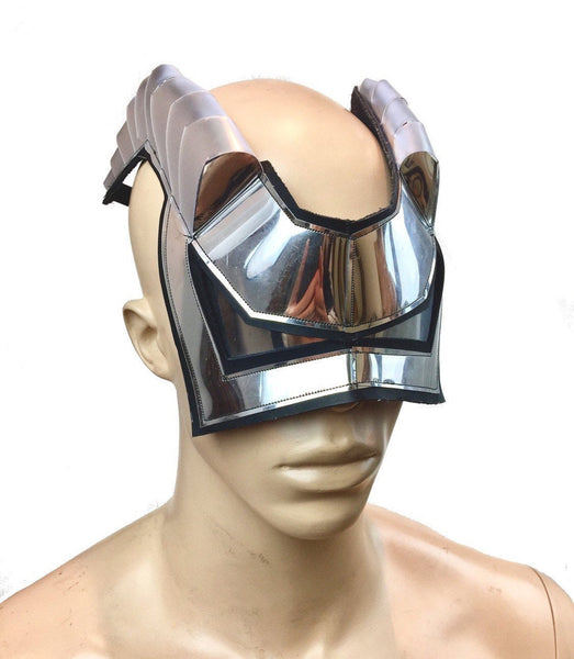 Superhero visors with horns, Burning man, sci-fi, cyber glasses, mask, baphomet mask