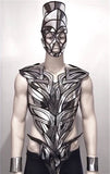 organic chest armour for men , chrome organic futuristic bustplate