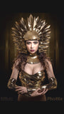 cleopatra Egyptian sun goddess, metallic headpiece