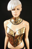Art deco inspired bustier corset top, futuristic costume