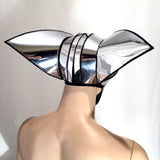 2 piece bat predator cyborg mask headpiece , cylon sci fi futuristic steampunk cyber headdress cybergoth divamp couture