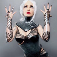 clear embroidered gauntlets arm cuffs futuristic sci fi fingerless gloves slave cuffs cybergoth steampunk bracelets