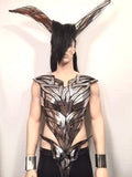 organic chest armour for men , chrome organic futuristic bustplate