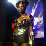 full arm set. cuff and shoulder padding in Gaudian organic art nouveau style