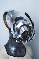 Mantis alien robot mask headpiece armour sci fi futuristic steampunk cyber headdress cybergoth divamp couture