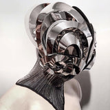 Mantis alien robot mask headpiece armour sci fi futuristic steampunk cyber headdress cybergoth divamp couture