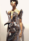 Divamp knight corset, robot costume futuristic cosplay corset, sci fi costume, burning man, steampunk, futuristic clothing