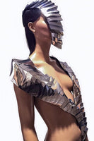 futuristic armadillo stole , sci fi, bolero cyber shawl , shoulder armour