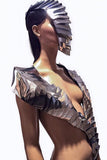 futuristic armadillo stole , sci fi, bolero cyber shawl , shoulder armour