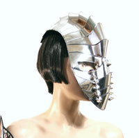 Gladiator mask spartan futuristic helmet warrior mask headpiece armor sci fi cyber headdress cybergoth divamp couture