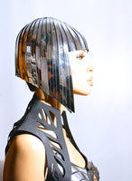 THE ORIGINAL Divamp Silver WIG ,Cleopatra metallic wig ,gold wig, hairdress egyptian wig, bob wig ,hairpiece headpiece metal futuristic