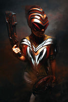 Wasp inspired cyborg mask headpiece robot armor sci fi  futuristic steampunk cyber headdress cybergoth divamp couture