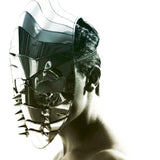 Gladiator mask spartan futuristic helmet  warrior mask headpiece armor sci fi  cyber headdress cybergoth divamp couture