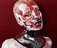 chrome neck corset armour posture necklace gothic choker in chrome slave collar futuristic bdsm fetish steampunk cyber goth lacer