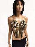 Gaudi inspired corset burlesque fetish pvc steampunk cosplay armor scifi clothing futuristic cybergoth