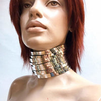 Ancient tribal style neck corset Kayan necklace , African choker ,Asian rings collar , posture neck corset , metal collar