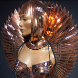 THE ORIGINAL Divamp Silver WIG ,Cleopatra metallic wig ,gold wig, hairdress egyptian wig, bob wig ,hairpiece headpiece metal futuristic