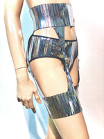 Garterbelt, garters, lingerie, jarretels, leg belts accessoires in chrome