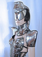 warrior scifi shoulder pads , epauletes ,shoulder armour , futuristic shoulder cuffs , epaulets
