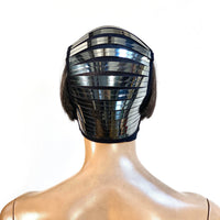 futuristic fencing mask, scifi goggles, future cyber eyewear, robot headdress, headpiece