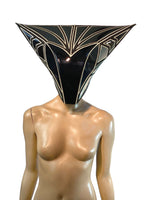 Mantis helmet, Glow in the dark Alien cyborg mask ,a headpiece for a robot costume, sci fi  futuristic cyber headdress divamp couture