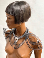 Organic collar from divamp couture , neck piece, fetish gothic cosplay armor scifi clothing futuristic cybergoth