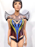 clear shoulder armor, show costume, stage wear, futuristic costume fantasy armour