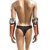 Pair Robot Cone gauntlets part of the Sorayama meets Giger costume , futuristic bracers cuffs cyberpunk cuffs