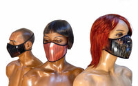 Futuristic chrome  face mask, mouth mask,scifi muzzle, metallic mask